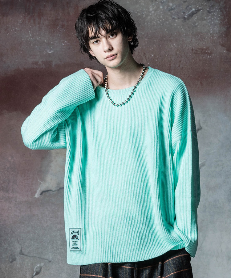 GB0324/KNT10 : Rubber Tag Knit / ラバータグニット