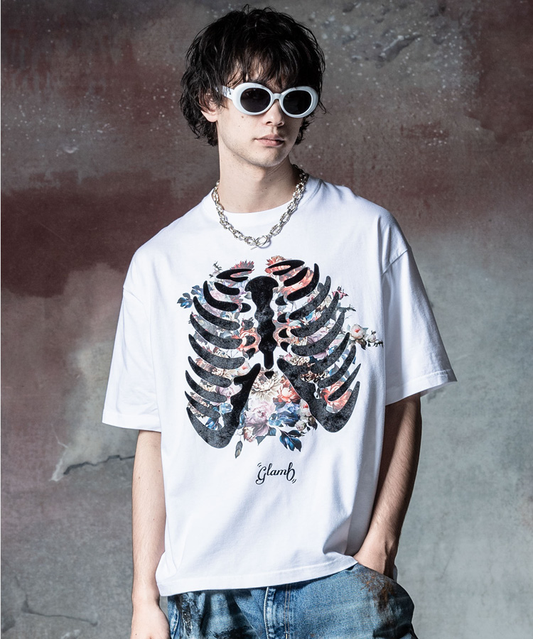 GB0324/CS03 : Skelton Flower T-Shirt / スケルトンフラワーTシャツ