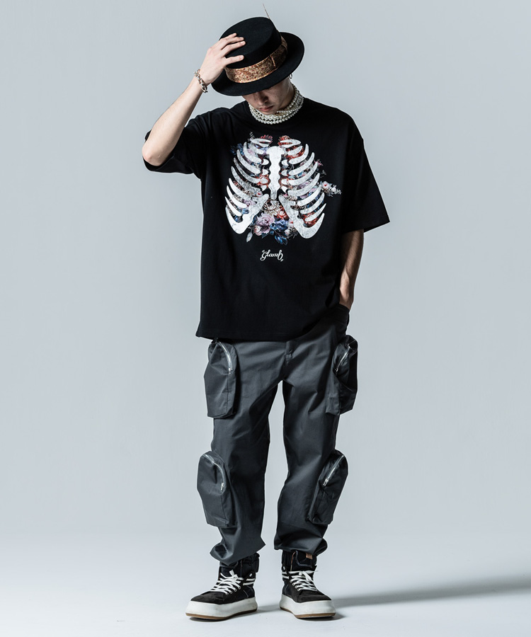 GB0324/CS03 : Skelton Flower T-Shirt / スケルトンフラワーTシャツ