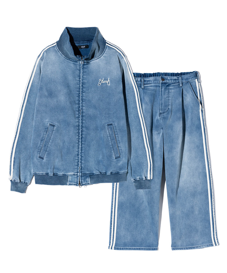 GB0324/ST03 : Knit Denim Jersey Set Up / ニットデニムジャージセットアップ